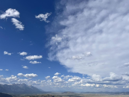 A blue sky with clouds
